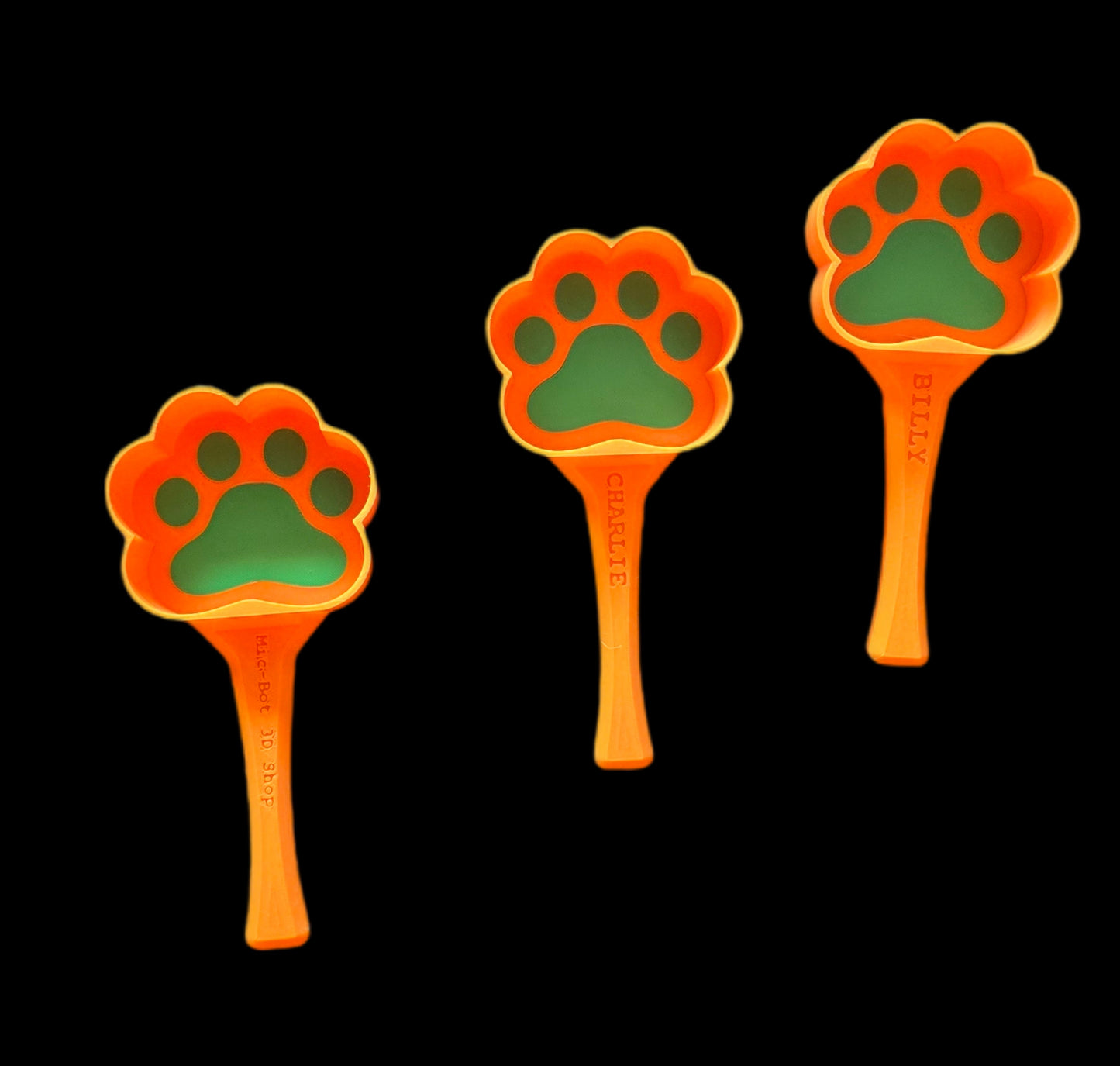Custom Name Food Scoops – Personalized 3D Printed Pet or Kitchen Scoops