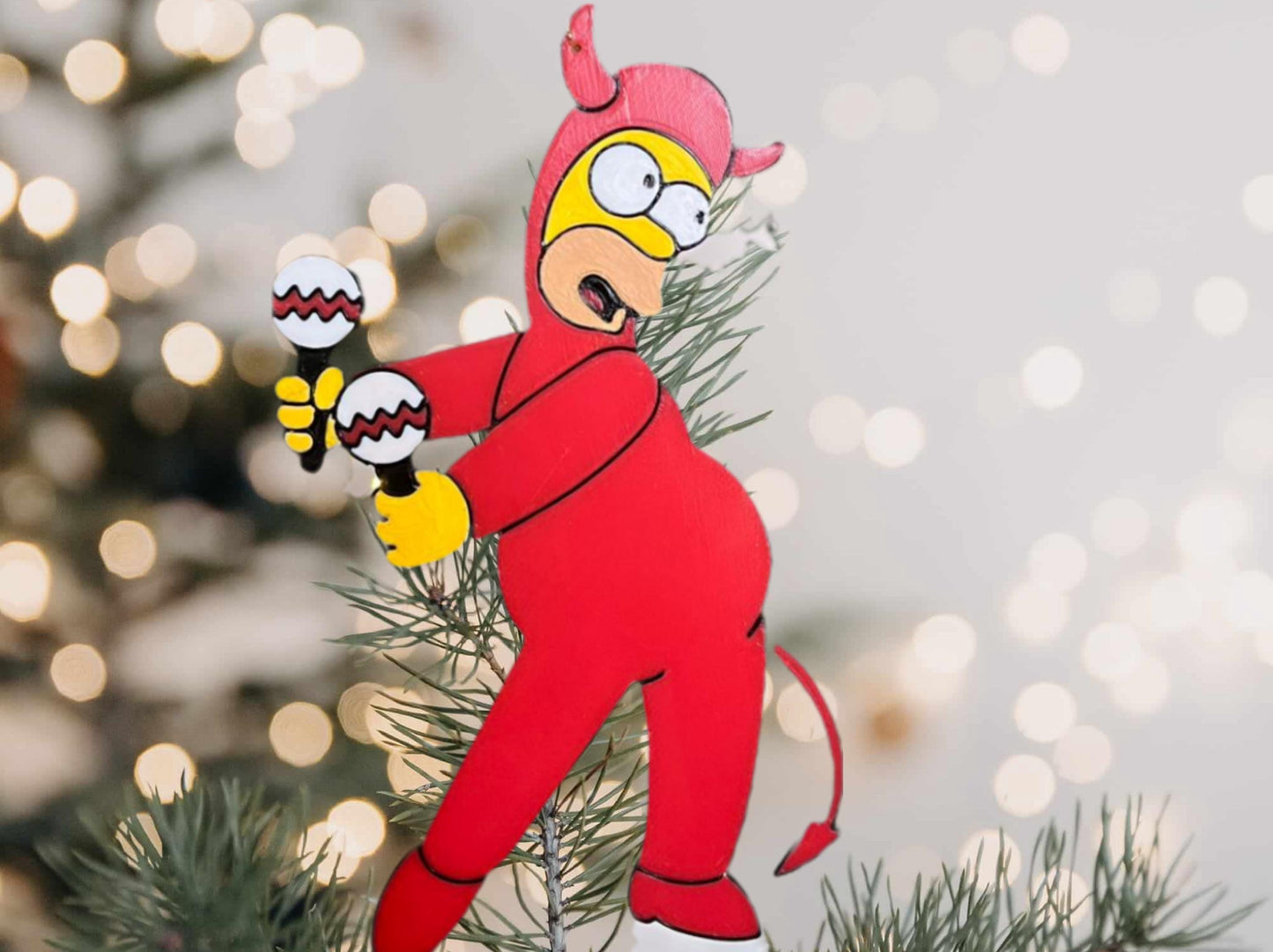 Funny Homer Simpson “Hiding in the Bush” Ornament – Evil Homer, Santa Homer, and Planter Editions | 3D Printed Christmas Tree or Desk Décor