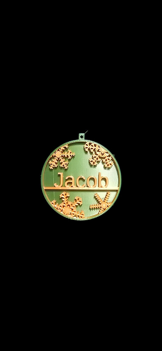 Custom 4" Round Christmas Ornament – Personalized with Name & Snap-Lock String Included!