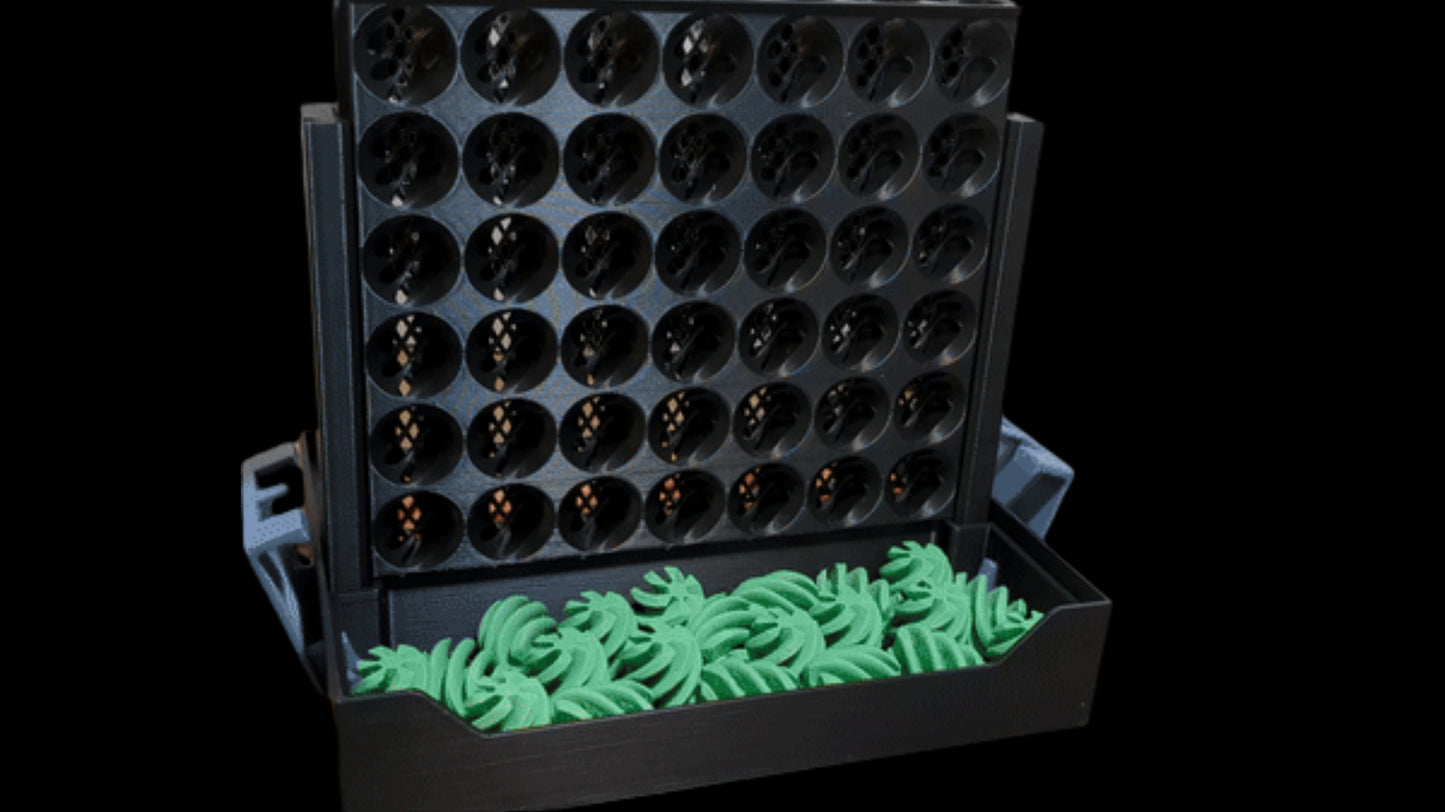 3D Printed Connect 4 Vortex Fidget Game – Compact, Self-Separating, Foldable Board