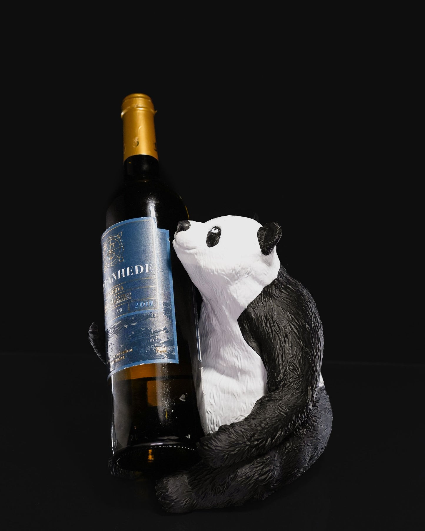 3D Printed Zen Panda Wine Bottle Holder – Tranquil Animal Decor & Unique Gift