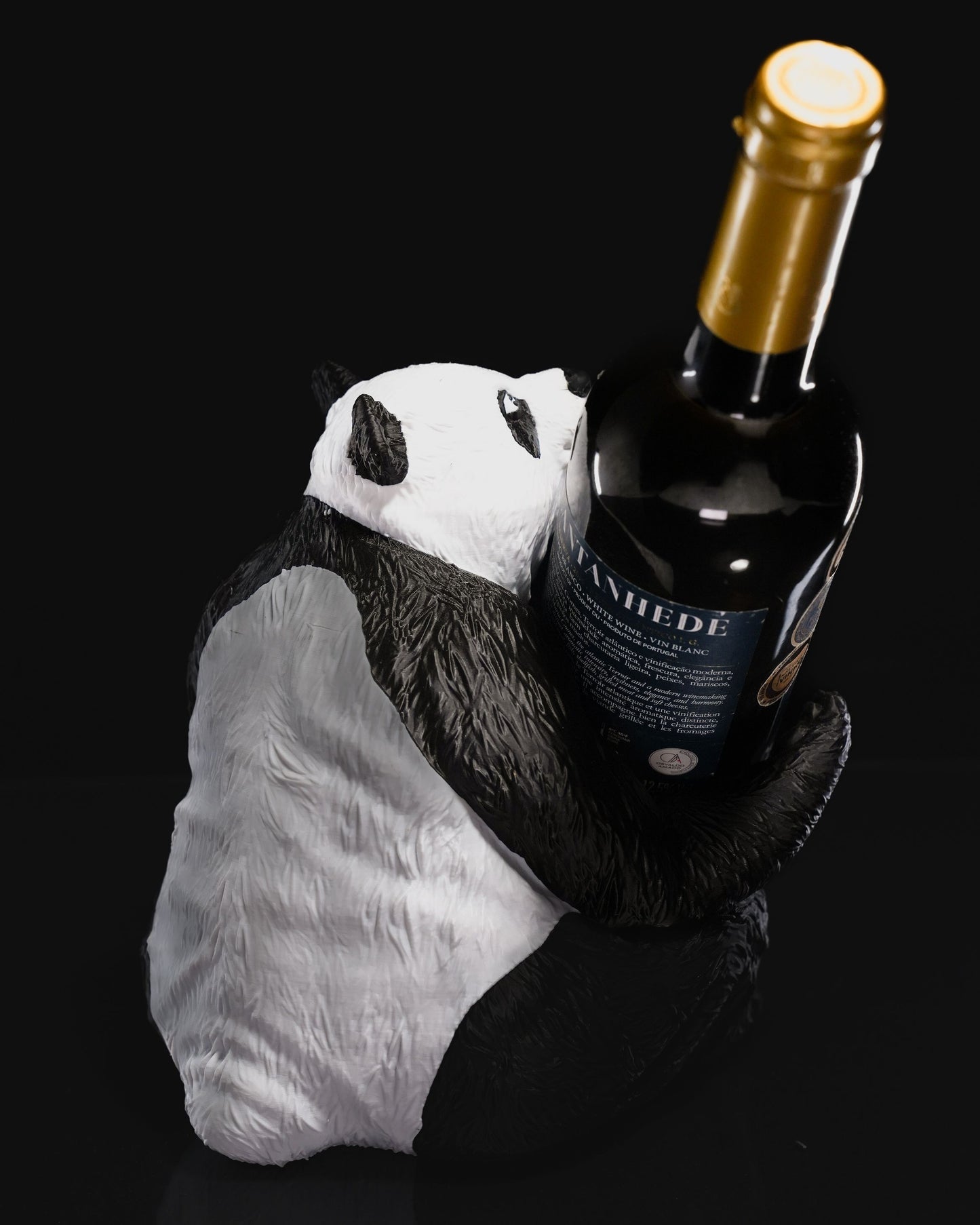 3D Printed Zen Panda Wine Bottle Holder – Tranquil Animal Decor & Unique Gift