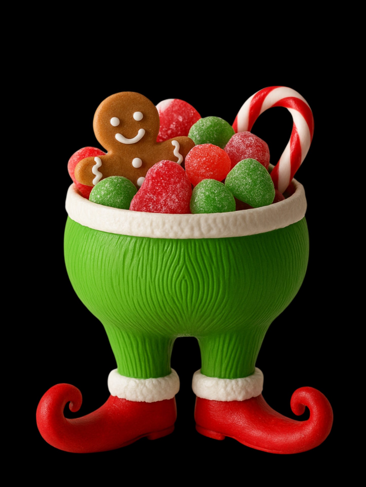 3D Printed Grinch Candy Bowl Torso – Festive Holiday Centerpiece & Treat Holder