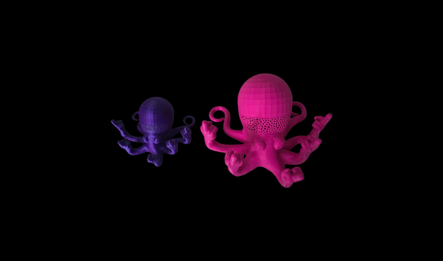 3D-Printed Octopus Model - Unique, Fun, and Detailed! Rude Middle Finger Octopus with fiary lights! Middle Finger Reflectsonto the Wall