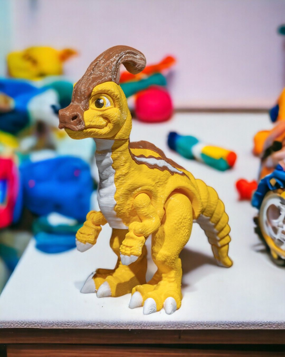 3D Printed Parasaurolophus – Articulated Dinosaur Figurine