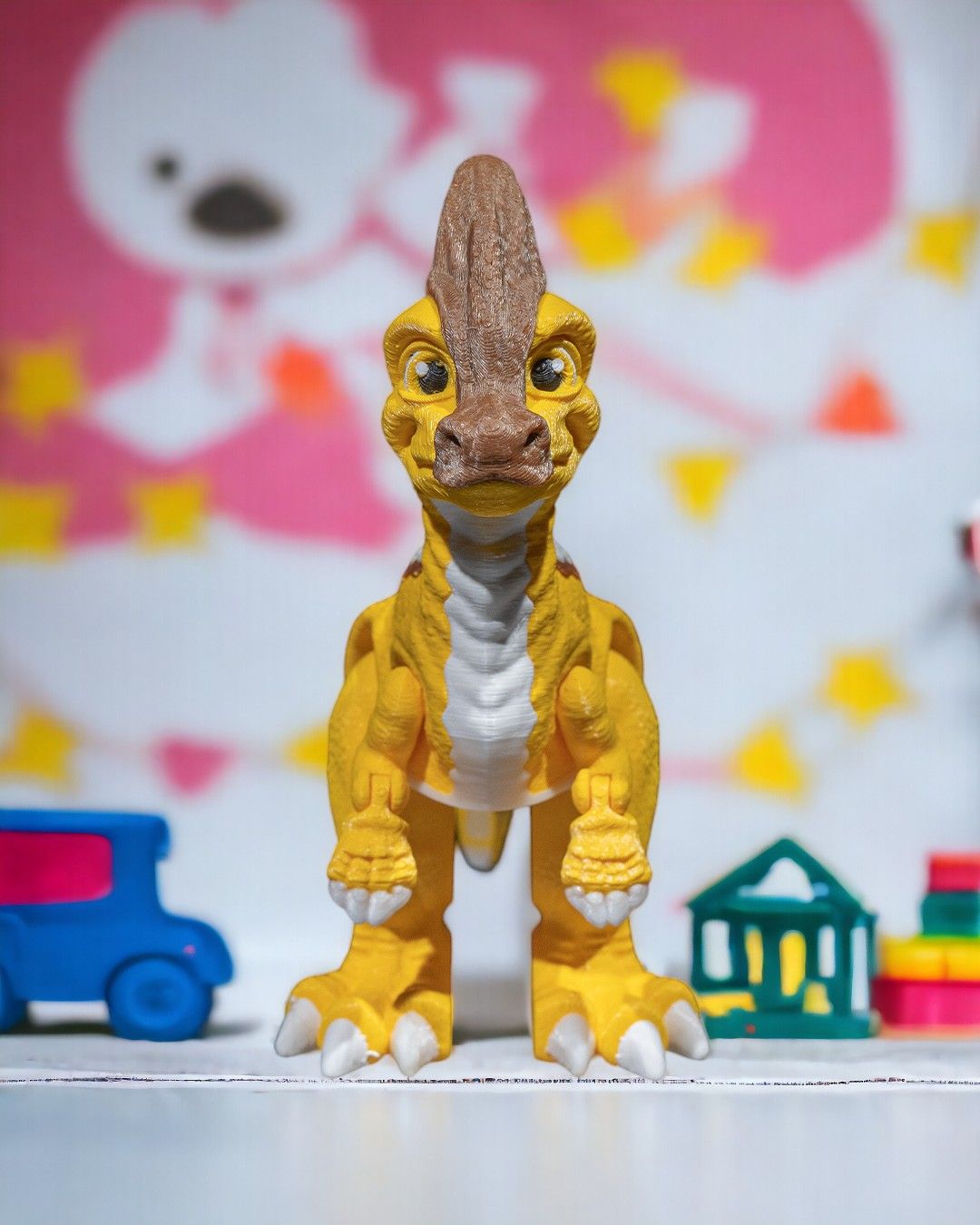 3D Printed Parasaurolophus – Articulated Dinosaur Figurine