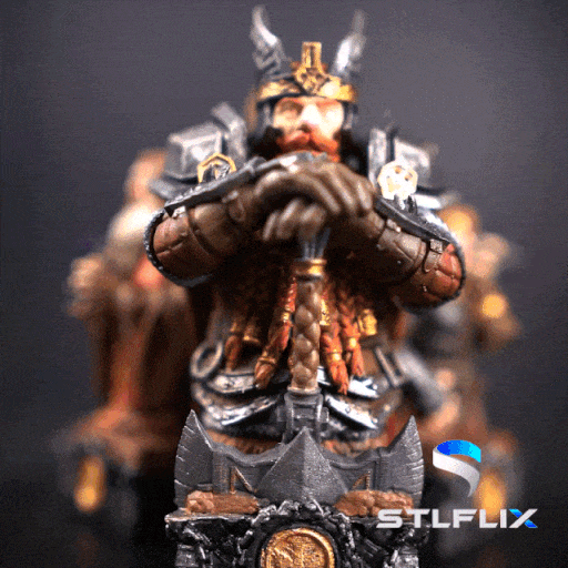 Custom 3D printed Dwarven chess piece, expertly finished for painting and display.