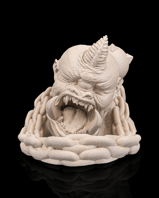 3D printed Cyclops Rage Dice Tower and tray for tabletop gaming, made in Ottawa, Canada.