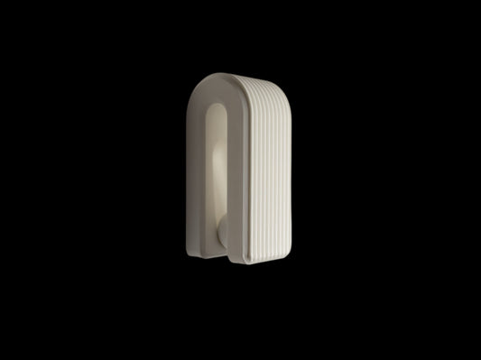 White rectangular light fixture on a black background