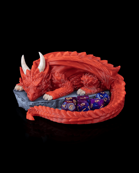 Nap Twenty Dragon – Dice Holder - Premium 3D Printed Dice Tray – Custom Tabletop Gaming Accessories