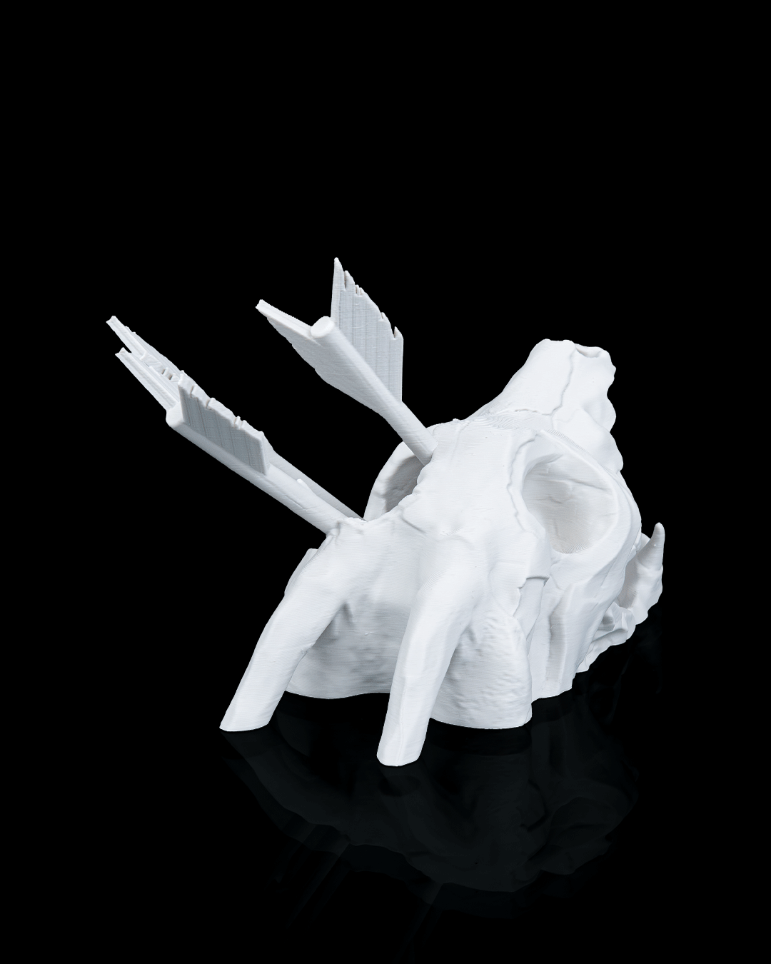 3D printed Primal Skull Dice Tower and tray for tabletop gaming