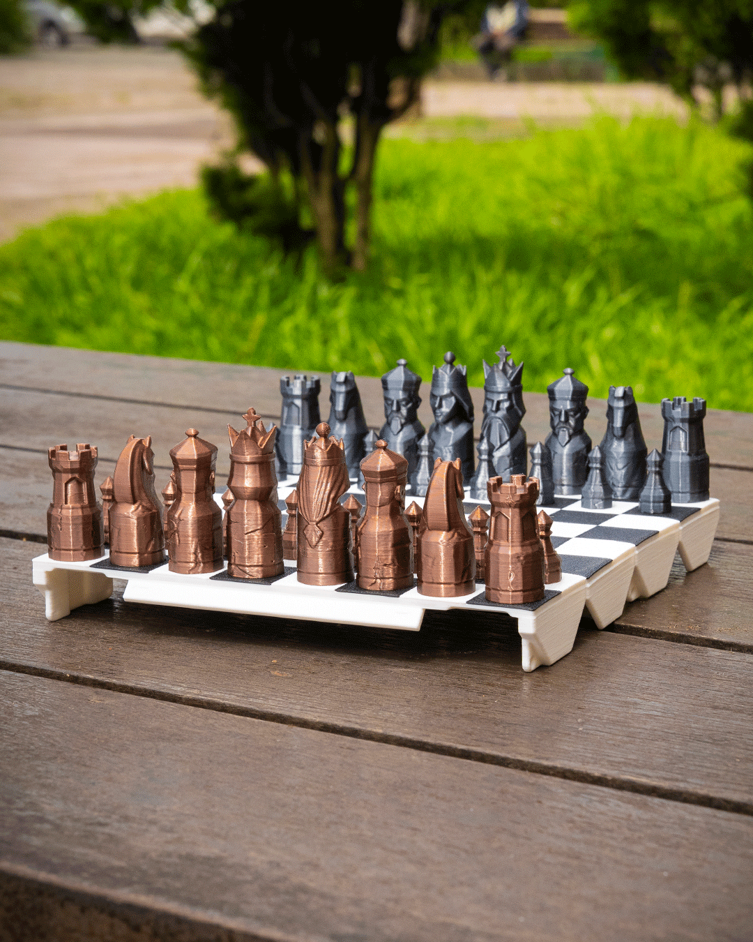 3D Printed Portable Chess Set – Foldable, Secure, and Travel-Ready