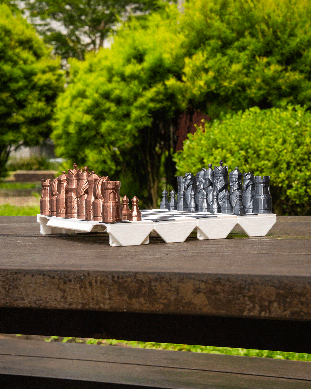 3D Printed Portable Chess Set – Foldable, Secure, and Travel-Ready