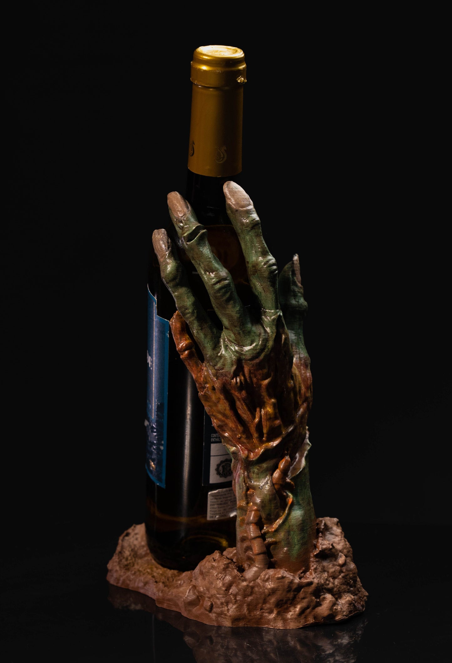 3D Printed Hand of the Dead Wine Bottle Holder – Gothic Skeleton Decor & Unique Gift