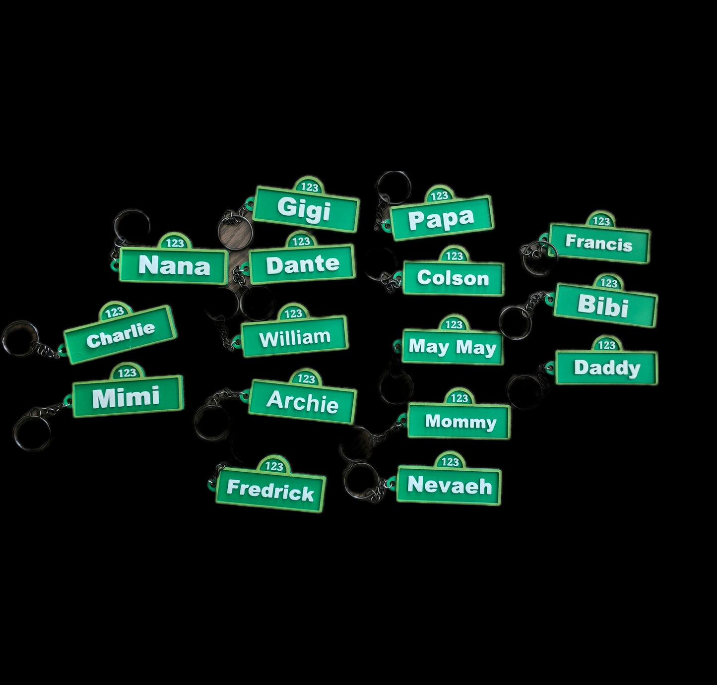 Sesame Street Street Sign Keychains - Custom Name