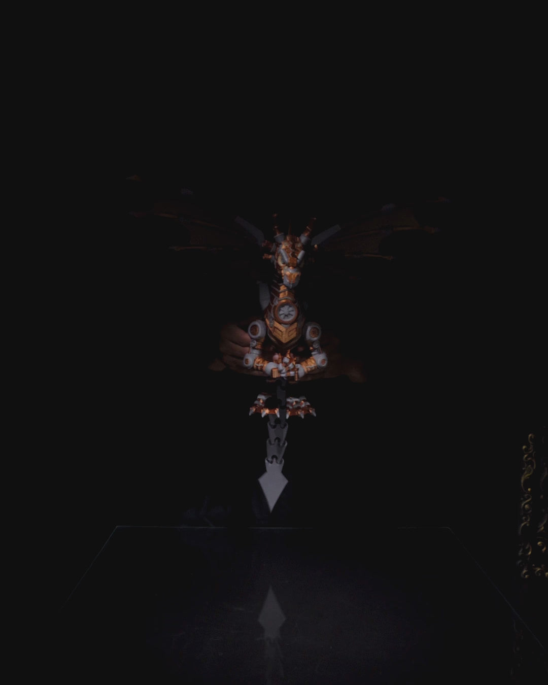 Steam Punk Dragon figurine on a dark background Epic Edition