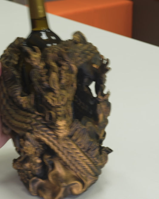 3D Printed Dragon Wine Bottle Holder – Fantasy Table Decor & Unique Gift