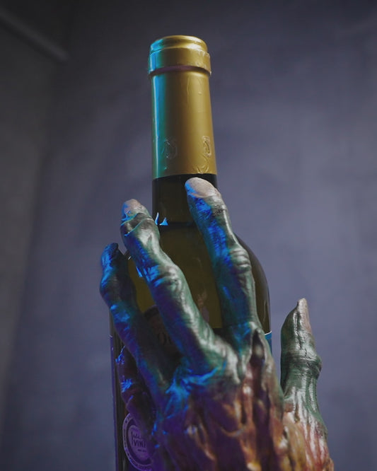 3D Printed Hand of the Dead Wine Bottle Holder – Gothic Skeleton Decor & Unique Gift