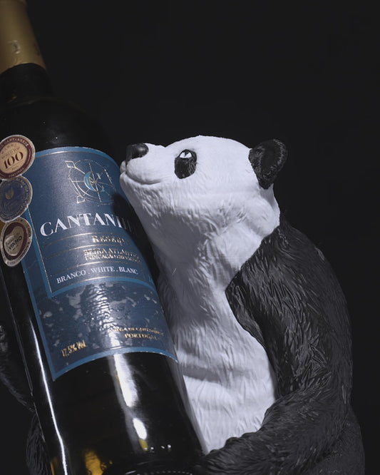 3D Printed Zen Panda Wine Bottle Holder – Tranquil Animal Decor & Unique Gift