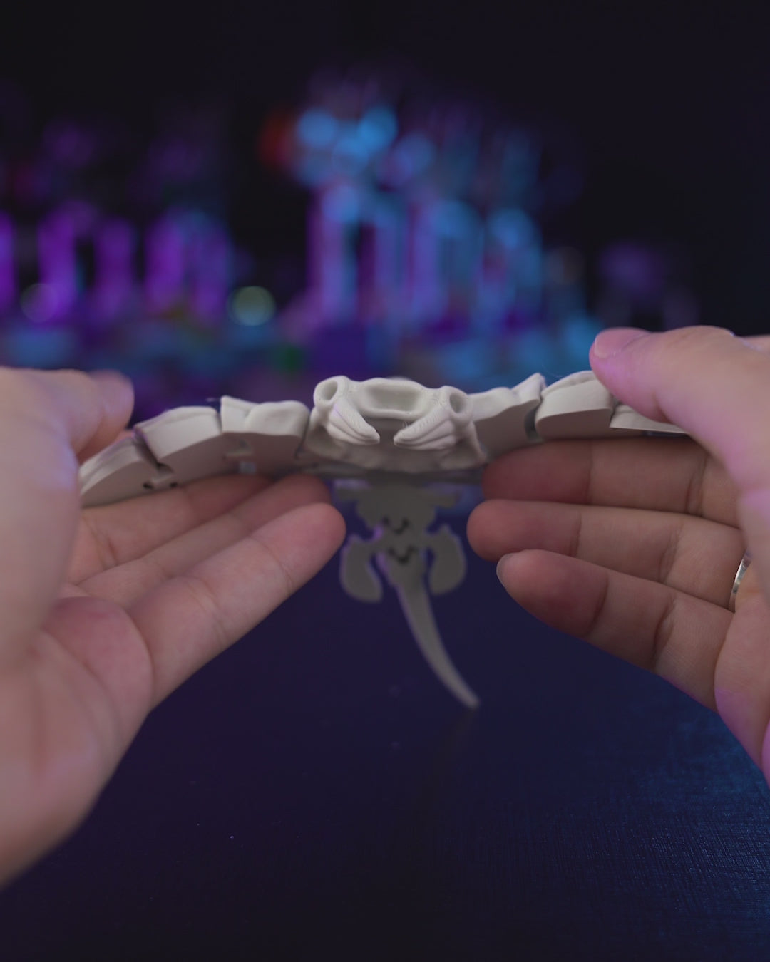3D printed Skeleton Manta Ray model with elegant skeletal detail, available in toy/decor or aquarium-ready versions